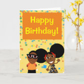 Bino en Fino Birthday Card Confetti Kaart (Gele Bloem)