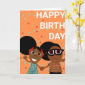 Bino en Fino Birthday Card Sinaasappel Confetti Kaart (Gele Bloem)