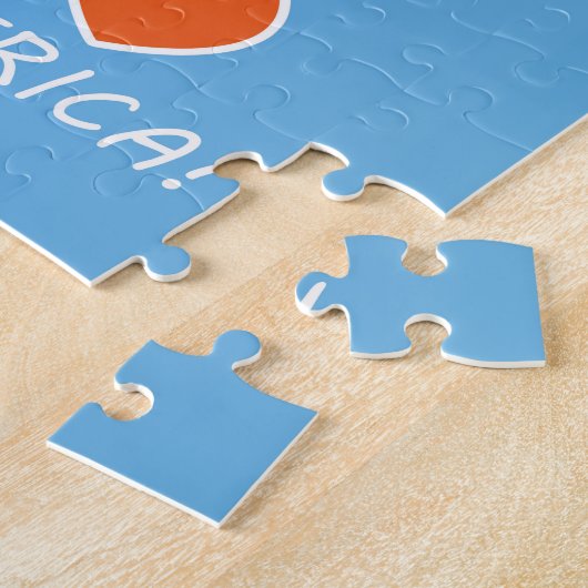 Bino en Fino Ik hou van Afrika Jigzaag Puzzle Blue Legpuzzel (Zijkant)