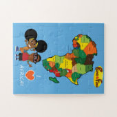 Bino en Fino Ik hou van Afrika Jigzaag Puzzle Blue Legpuzzel (Horizontaal)