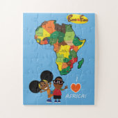 Bino en Fino Ik hou van Afrika Jigzaag Puzzle Blue Legpuzzel (Verticaal)