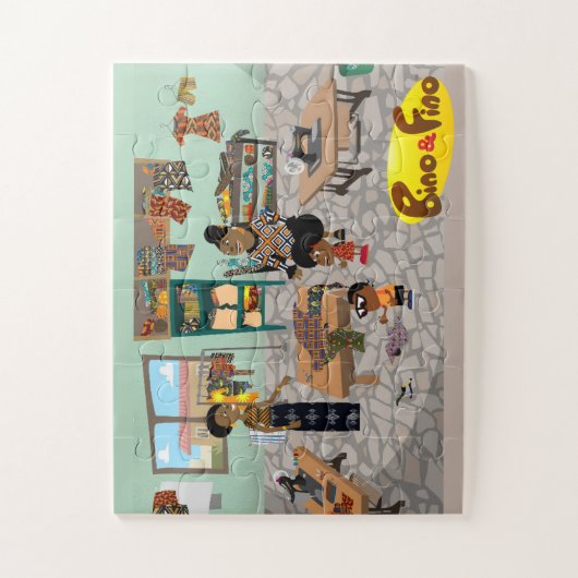 Bino en Fino in de Kinderen van de Tailor Legpuzzel (Verticaal)