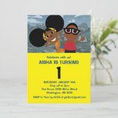 Bino en Fino uitnodiging voor verjaardagsfeestje (Staand voorkant)