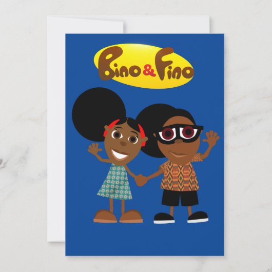 Bino en Fino uitnodiging voor verjaardagsfeestje (Achterkant)