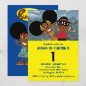 Bino en Fino uitnodiging voor verjaardagsfeestje (Voorkant / Achterkant)