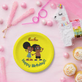 Bino en Fino Verjaardagsfeestje Bord Geel (Feest)