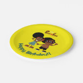 Bino en Fino Verjaardagsfeestje Bord Geel (Gekanteld)
