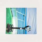 Binocles Blauwe en Groene Toerisme Wandkleed (Voorkant (horizontaal))