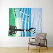 Binocles Blauwe en Groene Toerisme Wandkleed (In Situ (horizontaal))