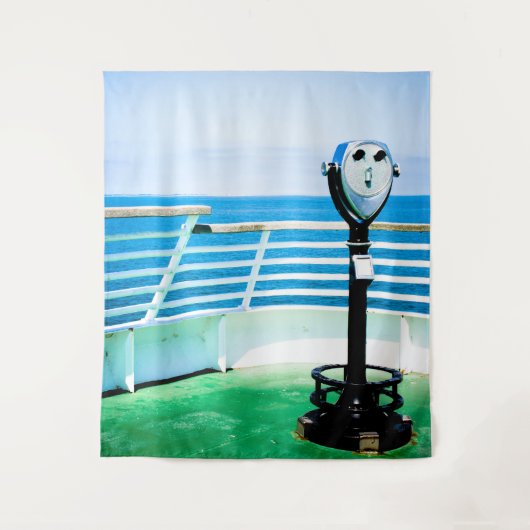 Binocles Blauwe en Groene Toerisme Wandkleed (Voorkant)