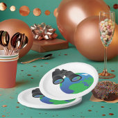 Binocles en Borden van grondpapier Papieren Bordje