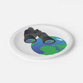 Binocles en Borden van grondpapier Papieren Bordje (Gekanteld)