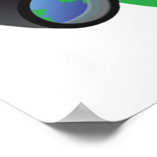 Binocles en Poster op aarde (Hoek)