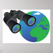 Binocles en Poster op aarde (Voorkant)