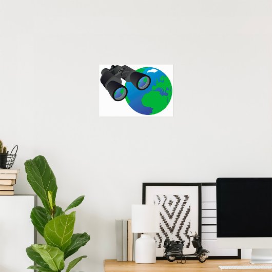 Binocles en Poster op aarde