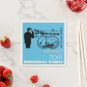 Binocles Sailboat 70th Birthday Party P Napkin Servet (Insitu)