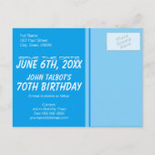 Binocles Sailboat 70th Birthday Save the Date Aankondigingskaart (Achterkant)