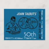 Binoculaire Voetbal 50e verjaardag sparen de Datum Aankondigingskaart (Voorkant)