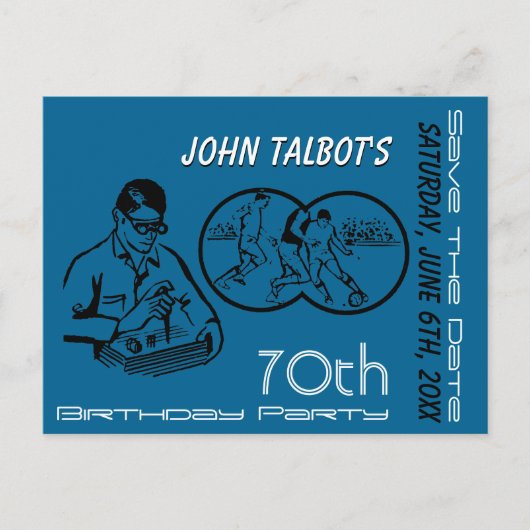 Binoculaire Voetbal 70e verjaardag sparen de Datum Aankondigingskaart (Voorkant)