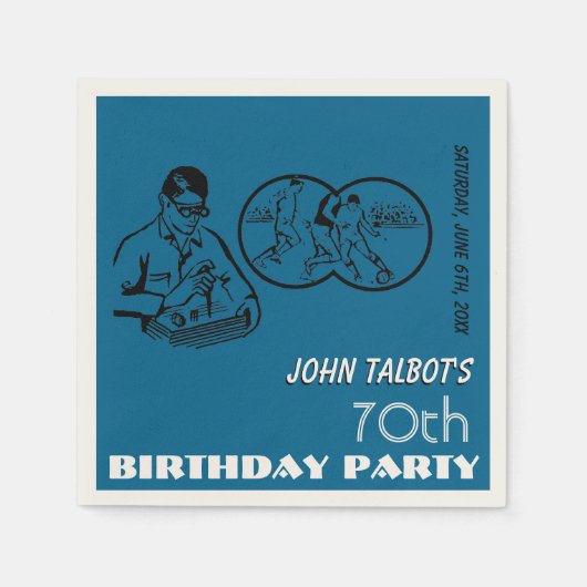 Binocular Soccer 70th Birthday Party Paper Napkin Servet (Voorkant)
