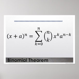 Binomial Theorem Formula Wiskunde Poster