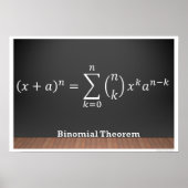 Binomial Theorem Formula Wiskunde Poster (Voorkant)