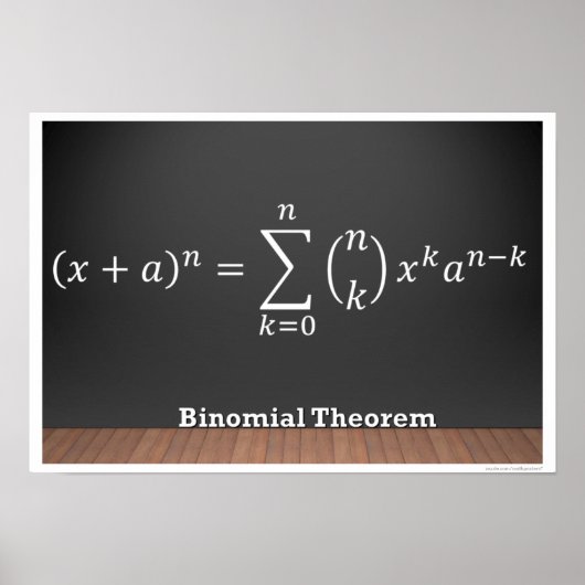 Binomial Theorem Formula Wiskunde Poster (Voorkant)