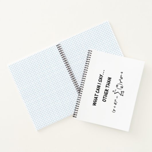 Binomiale stelling Wiskunde Humor Wat kan ik zegge Notitieboek (Binnen)