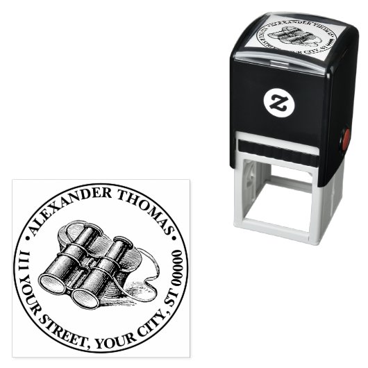 Binonulars Tekening Zelfinktende Stempel (In situ)