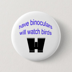 bino's kijken naar vogels ronde button 5,7 cm
