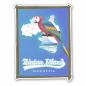 Bintan eiland Indonesië reis kaart Sticker (Voorkant)