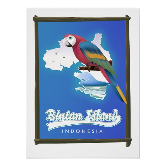 Bintan eiland Indonesië reiskaart Perfect Poster (Voorkant)