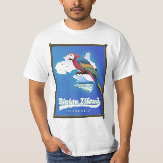 Bintan eiland Indonesië reiskaart T-shirt (Voorkant)