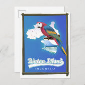 Bintan eiland Indonesië reiskaart Uitnodiging Briefkaart (Voorkant / Achterkant)