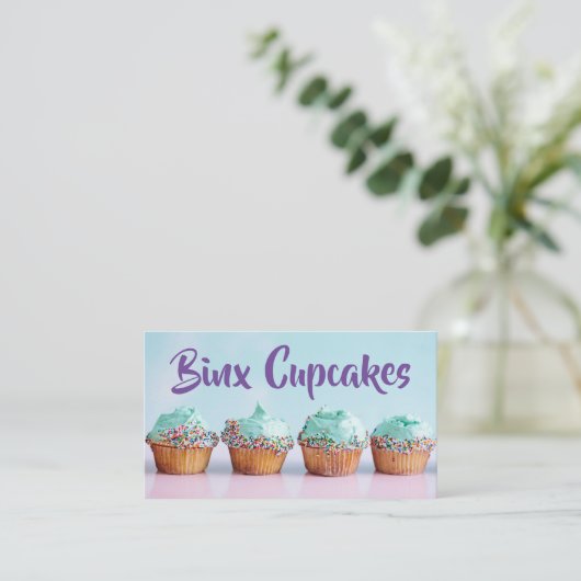 Binx Cupcakes Visitekaartje (Staand voorkant)