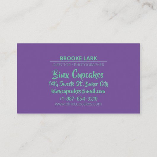 Binx Cupcakes Visitekaartje (Achterkant)