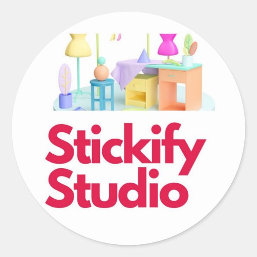 Bio/Beschrijving (voor winkel of profiel): Ronde Sticker (Voorkant)