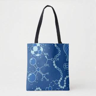 Bio/chemie - Spectrum Blue Atom tweezijdig design Tote Bag