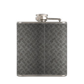 Bio-gevarensymbool en schedel op staal heupfles (Achterkant)