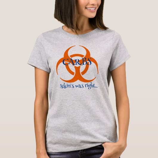 Bio-gevarensymbool met koolhydraten t-shirt (Voorkant)