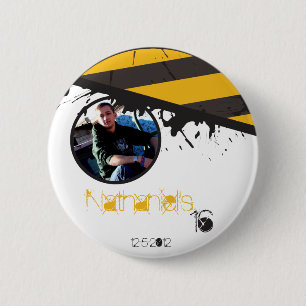 Bio Hazard Attach Tape Crime Scene Foto Button