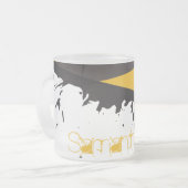 Bio Hazard Attentie Frosted Glass Coffee Mok Cup (Voorkant links)