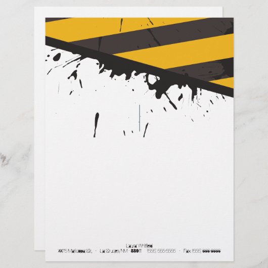 Bio Hazard Attentie Tape Letterhead briefpapier Briefhoofd Ontwerp (Voorkant / Achterkant)