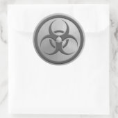 Bio Hazard Circle met Roestvrijstalen effect Ronde Sticker (Tas)