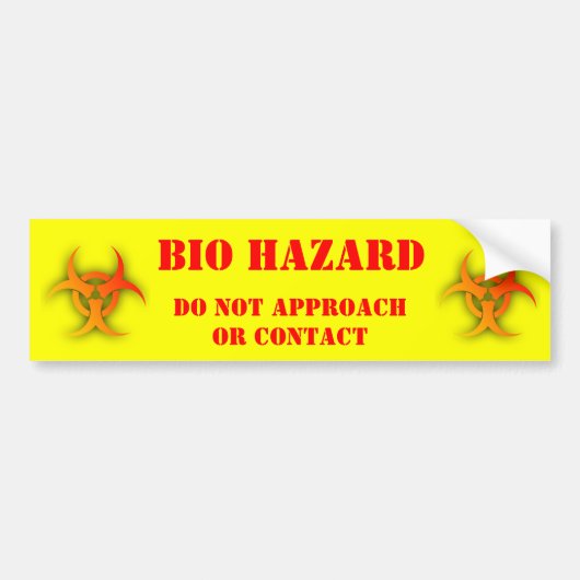 Bio Hazard Funny Bumpersticker Humor (Voorkant)