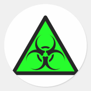 Bio Hazard of Biohazard Tekensymbool Waarschuwing  Ronde Sticker
