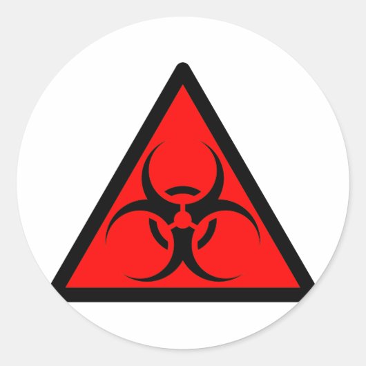 Bio Hazard of Biohazard Tekensymbool Waarschuwing  Ronde Sticker (Voorkant)