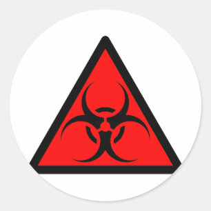 Bio Hazard of Biohazard Tekensymbool Waarschuwing  Ronde Sticker