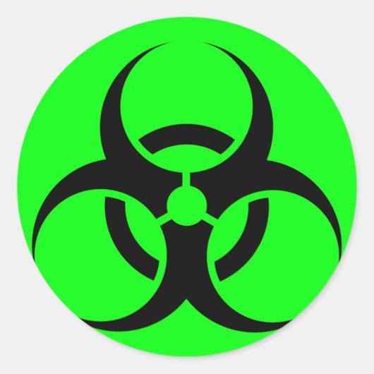 Bio Hazard of Biohazard Tekensymbool Waarschuwing Ronde Sticker (Voorkant)