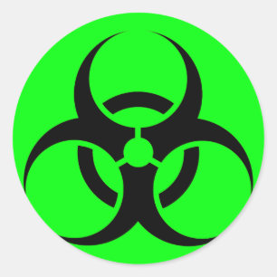 Bio Hazard of Biohazard Tekensymbool Waarschuwing Ronde Sticker